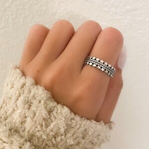 925 Sterling Silver Star Ring Band Minimalist Boho Ring Stackable Ring